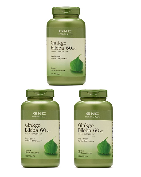 GNC Herbal Plus Ginkgo Biloba, Capsules 300 ea x 3